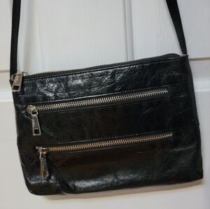 Hobo Mara Black Leather Crossbody Bag